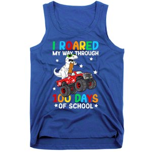 I Roared My Way Through 100 Days Of School Dinosaur Smarter Gift Tank Top