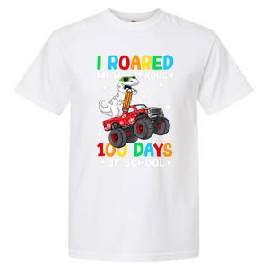 I Roared My Way Through 100 Days Of School Dinosaur Smarter Gift Garment-Dyed Heavyweight T-Shirt