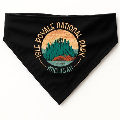 Isle Royale Michigan National Park Moose Sillhouete USA-Made Doggie Bandana