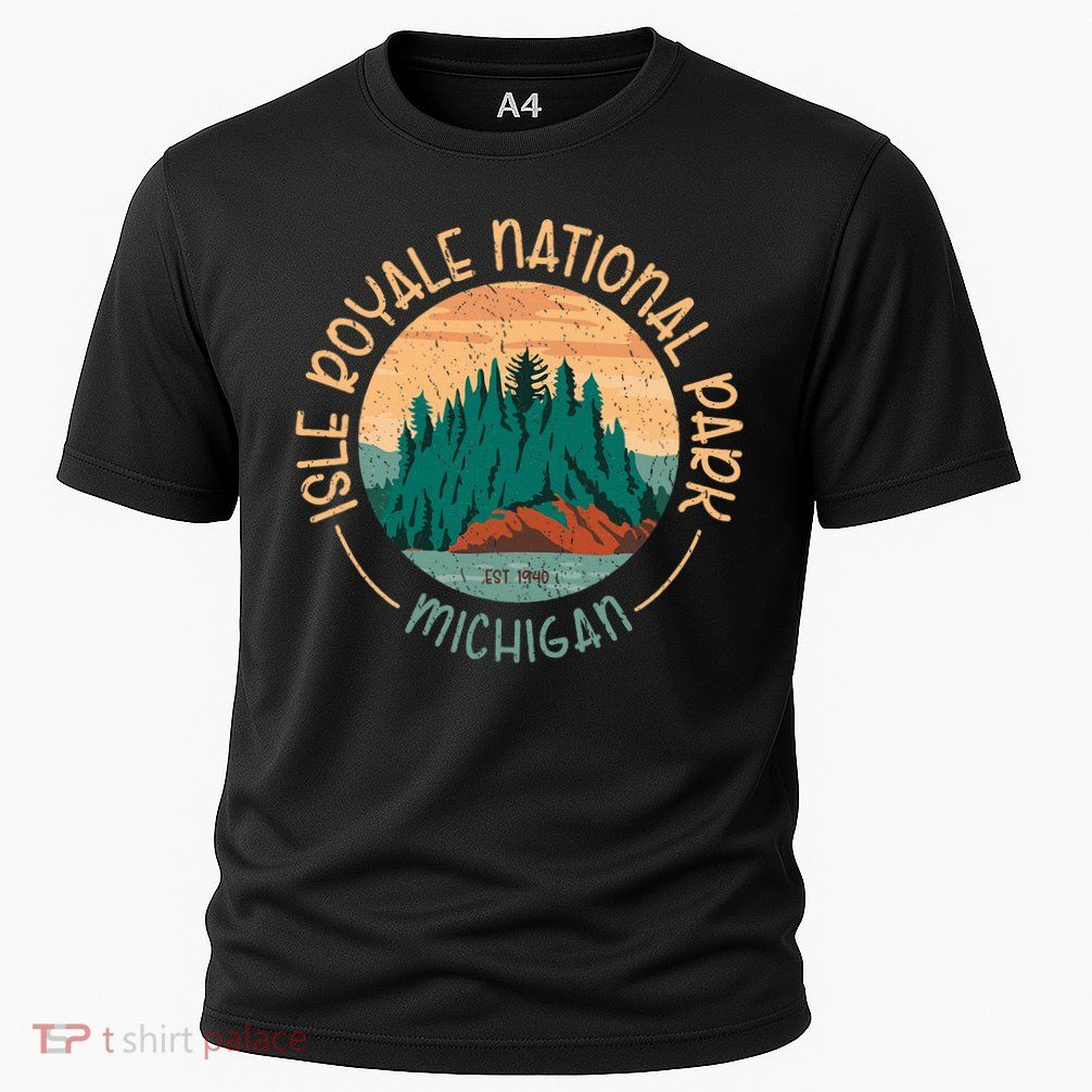 Isle Royale Michigan National Park Moose Sillhouete Performance Shirt