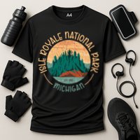 Isle Royale Michigan National Park Moose Sillhouete Cooling Performance Crew T-Shirt