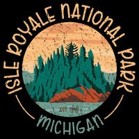 Isle Royale Michigan National Park Moose Sillhouete Flat Bill Trucker Hat