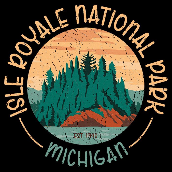 Isle Royale Michigan National Park Moose Sillhouete Flat Bill Trucker Hat