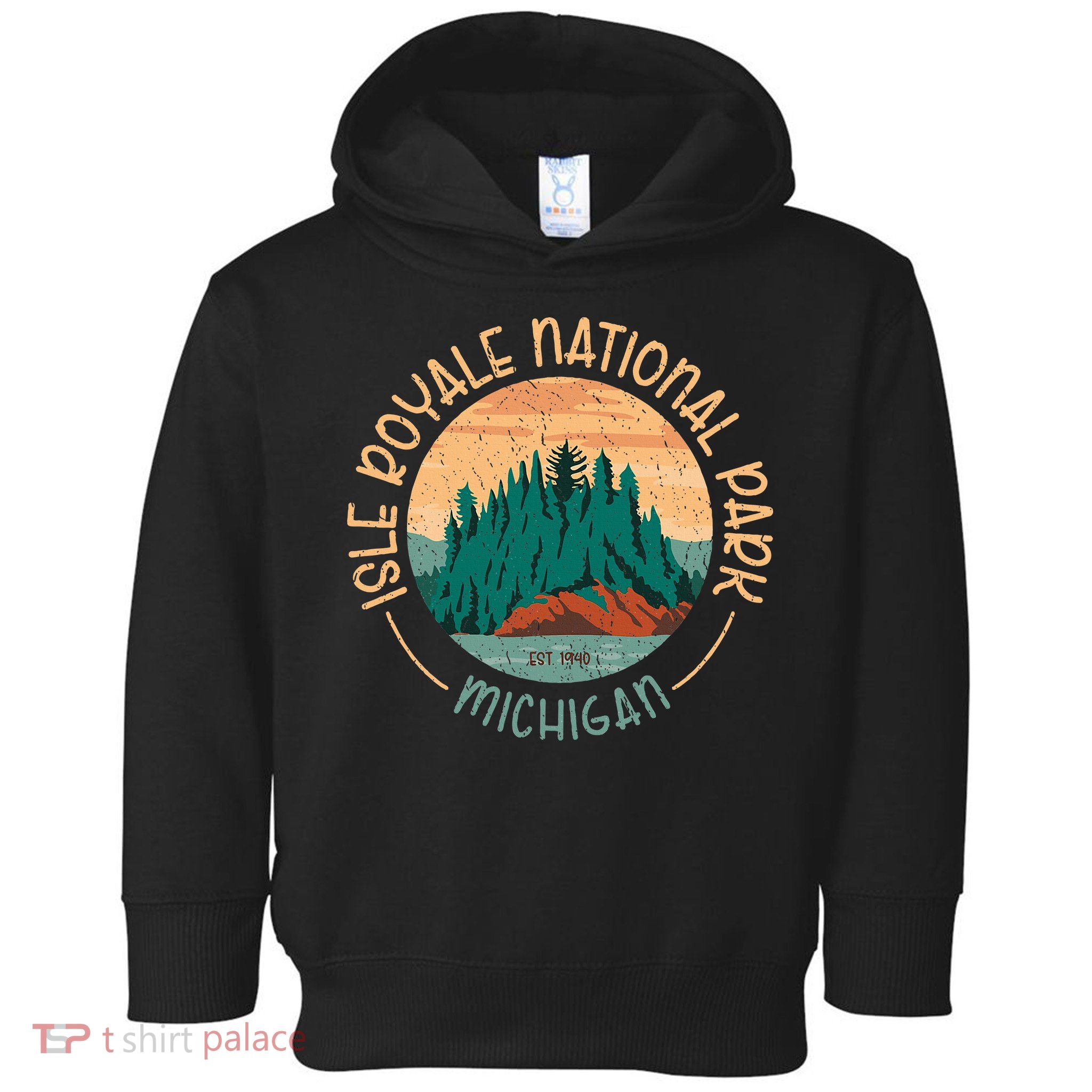 Isle Royale Michigan National Park Moose Sillhouete Toddler Hoodie