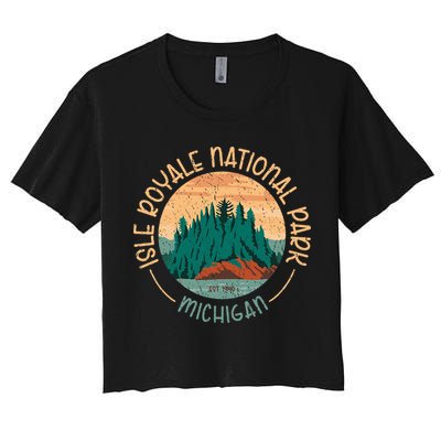 Isle Royale Michigan National Park Moose Sillhouete Crop Top
