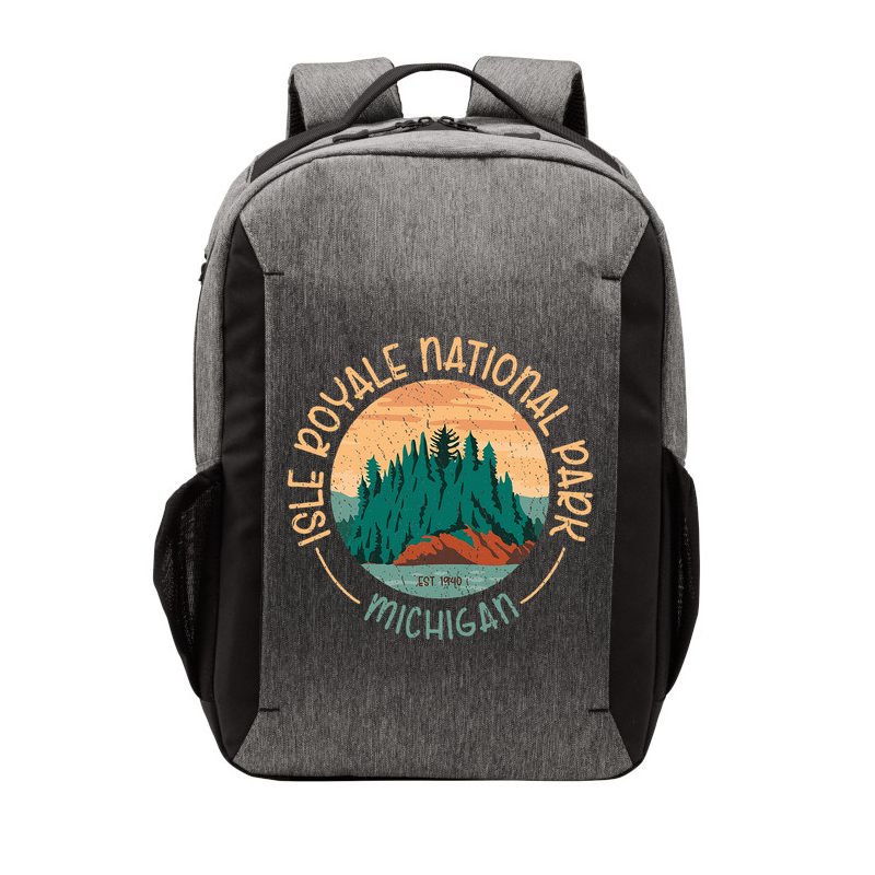 Isle Royale Michigan National Park Moose Sillhouete Vector Backpack