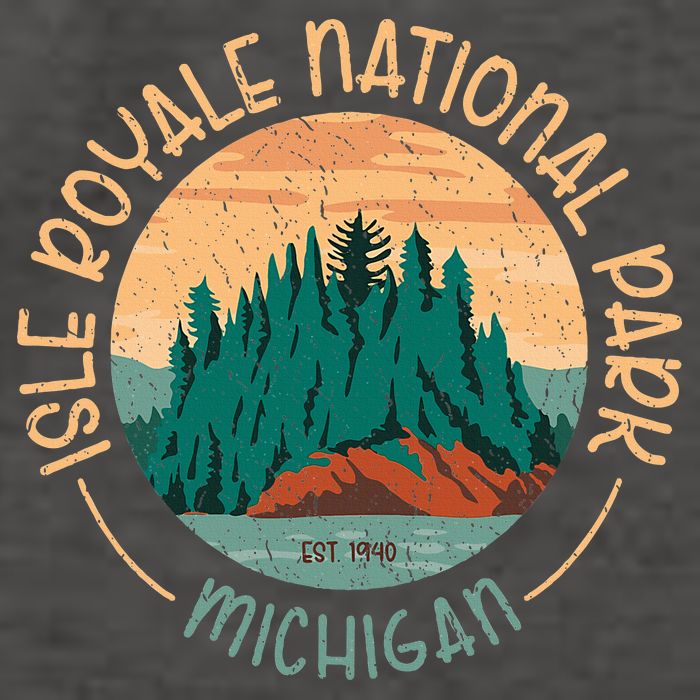 Isle Royale Michigan National Park Moose Sillhouete Vector Backpack