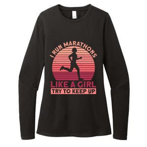 I Run Marathons Like A Try To Keep Up Gift Marathon Funny Gift Womens CVC Long Sleeve Shirt