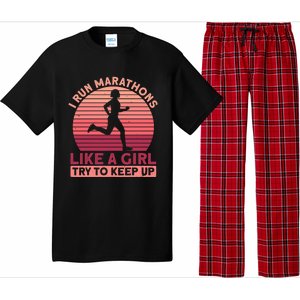 I Run Marathons Like A Try To Keep Up Gift Marathon Funny Gift Pajama Set