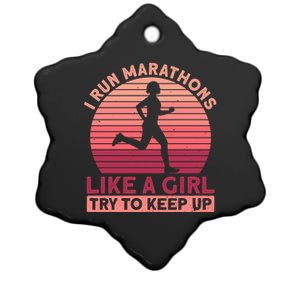 I Run Marathons Like A Try To Keep Up Gift Marathon Funny Gift Ceramic Star Ornament