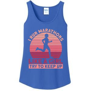 I Run Marathons Like A Try To Keep Up Gift Marathon Funny Gift Ladies Essential Tank