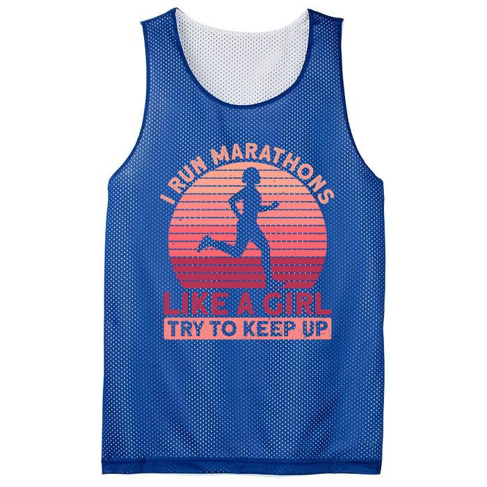 I Run Marathons Like A Try To Keep Up Gift Marathon Funny Gift Mesh Reversible Basketball Jersey Tank