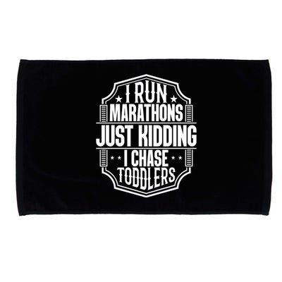 I Run Marathons Just Ding Chase Funny Mom Gift Microfiber Hand Towel