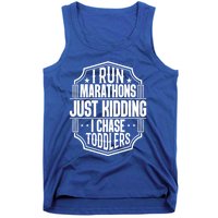 I Run Marathons Just Ding Chase Funny Mom Gift Tank Top