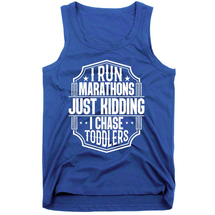 I Run Marathons Just Ding Chase Funny Mom Gift Tank Top