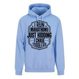 I Run Marathons Just Ding Chase Funny Mom Gift Unisex Surf Hoodie