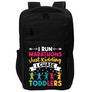 I Run Marathons Just Ding Chase Teacher Mom Gift Impact Tech Backpack