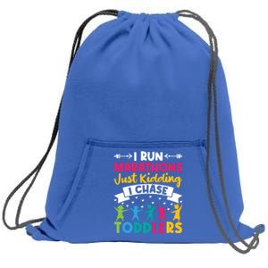 I Run Marathons Just Ding Chase Teacher Mom Gift Sweatshirt Cinch Pack Bag