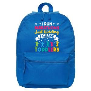 I Run Marathons Just Ding Chase Teacher Mom Gift 16 in Basic Backpack