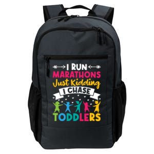 I Run Marathons Just Ding Chase Teacher Mom Gift Daily Commute Backpack