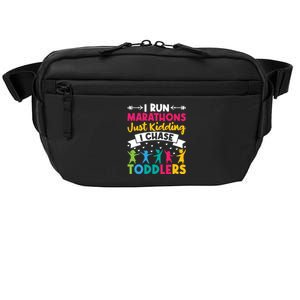 I Run Marathons Just Ding Chase Teacher Mom Gift Crossbody Pack