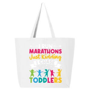 I Run Marathons Just Ding Chase Teacher Mom Gift 25L Jumbo Tote