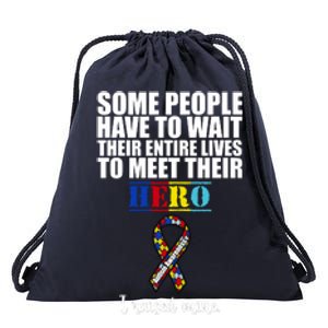 I Raised My Hero Autism Awareness Quote Drawstring Bag