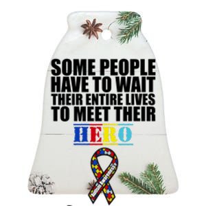 I Raised My Hero Autism Awareness Quote Ceramic Bell Ornament