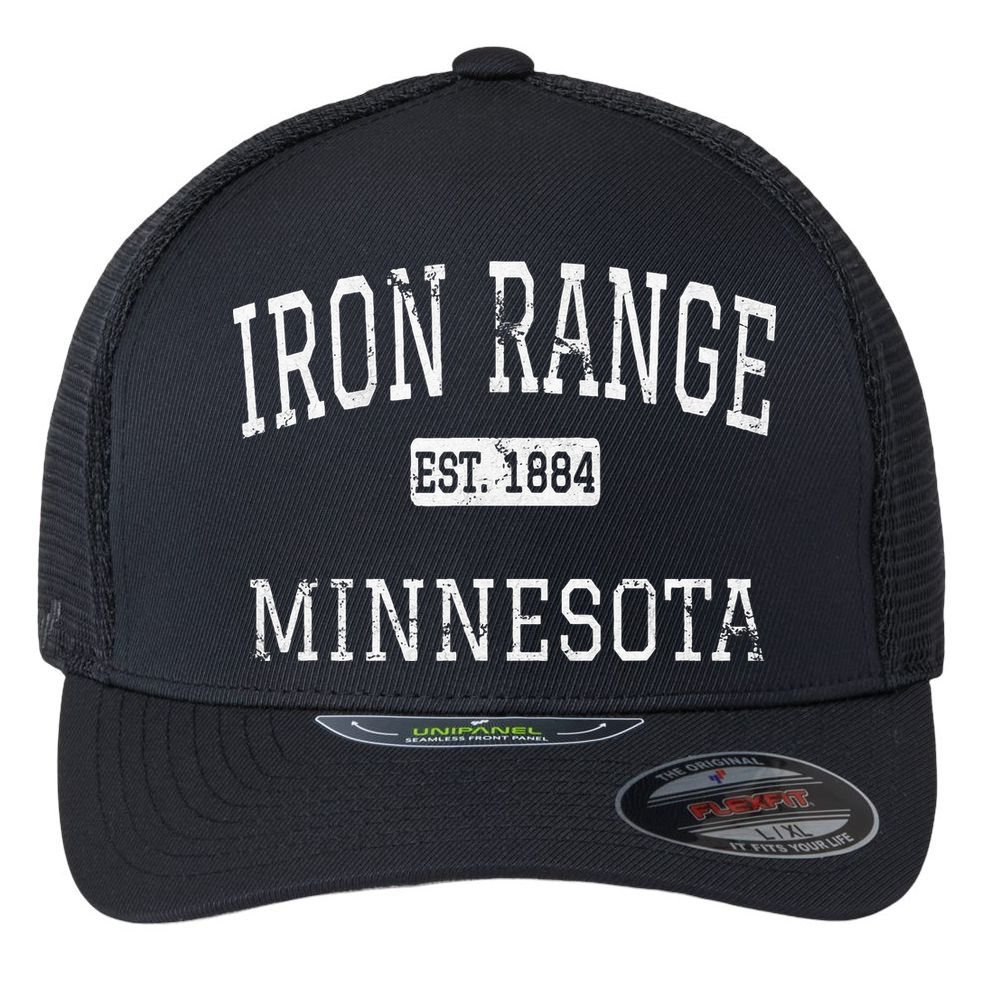 Iron Range Minnesota MN Vintage Flexfit Unipanel Trucker Cap