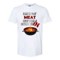 I Rub My Meat Before I Stick It In Design Summer BBQ Softstyle CVC T-Shirt