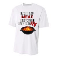 I Rub My Meat Before I Stick It In Design Summer BBQ Performance Sprint T-Shirt