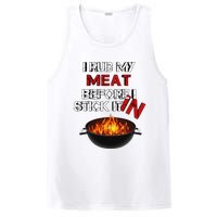 I Rub My Meat Before I Stick It In Design Summer BBQ PosiCharge Competitor Tank