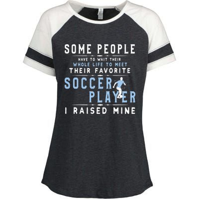 I Raised My Favorite Soccer Player Gift Proud Dad And Mom Gift Cool Gift Enza Ladies Jersey Colorblock Tee