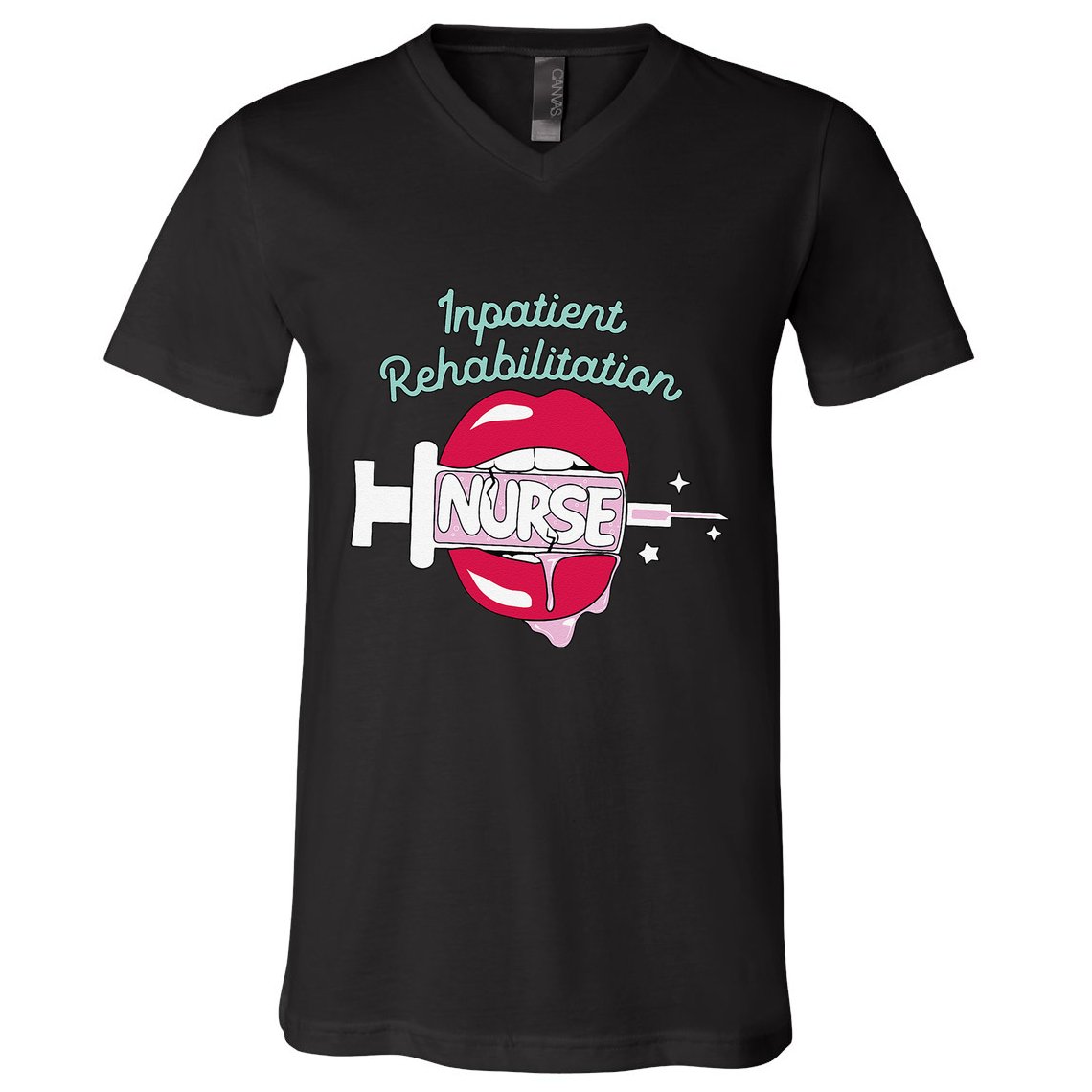 Inpatient Rehabilitation Nurse Rn Rehab Nursing Hot Lips V-Neck T-Shirt