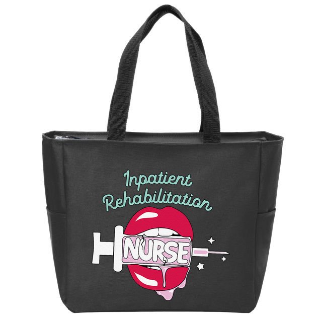Inpatient Rehabilitation Nurse Rn Rehab Nursing Hot Lips Zip Tote Bag