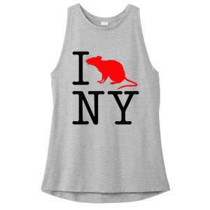 I Rat NY I Love Rats New York Funny Ladies PosiCharge Tri-Blend Wicking Tank