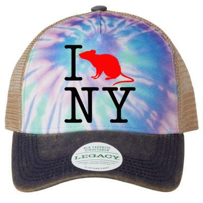 I Rat NY I Love Rats New York Funny Legacy Tie Dye Trucker Hat