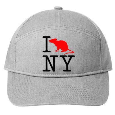 I Rat NY I Love Rats New York Funny 7-Panel Snapback Hat