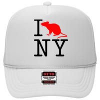 I Rat NY I Love Rats New York Funny High Crown Mesh Back Trucker Hat