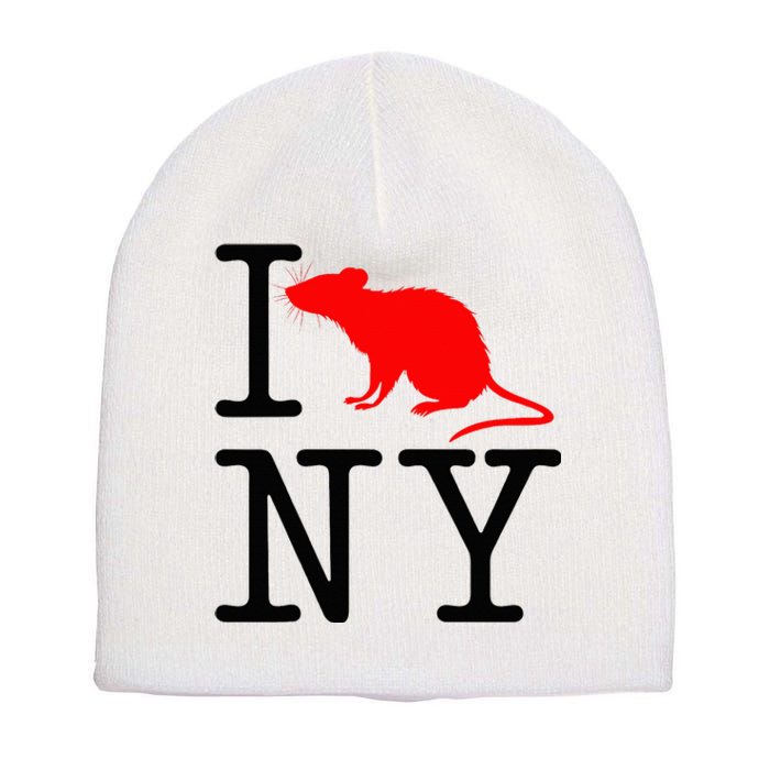 I Rat NY I Love Rats New York Funny Short Acrylic Beanie