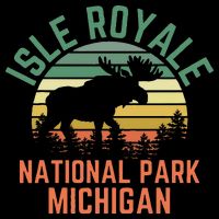 Isle Royale National Park Michigan Moose Hiking Nature Retro Cooling Performance Crew T-Shirt