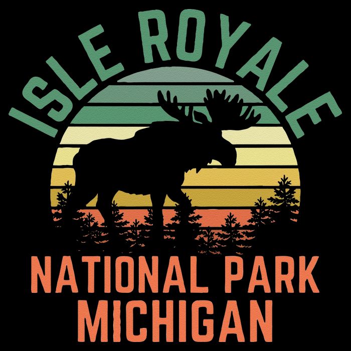 Isle Royale National Park Michigan Moose Hiking Nature Retro Cooling Performance Crew T-Shirt