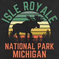 Isle Royale National Park Michigan Moose Hiking Nature Retro 11oz C Handle Ceramic Mug