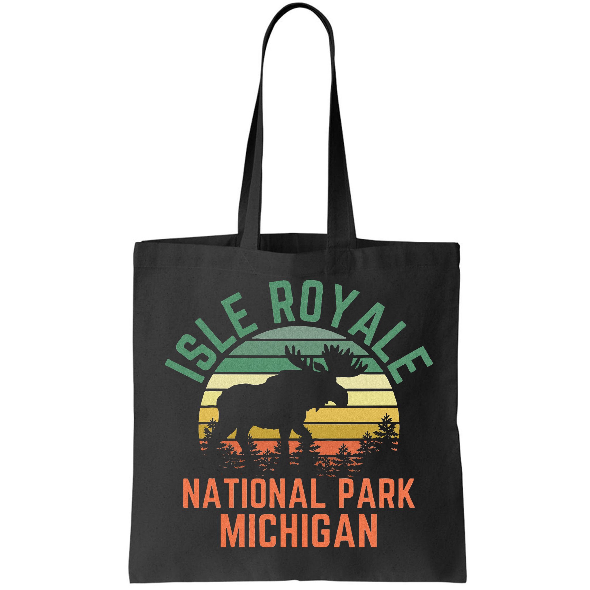 Isle Royale National Park Michigan Moose Hiking Nature Retro Bag