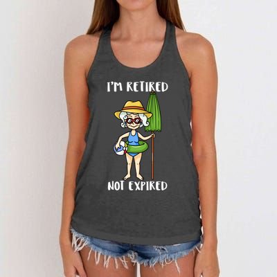 Im Retired Not Expired Retired Grandma Beach Vacation Gift Women's Knotted Racerback Tank