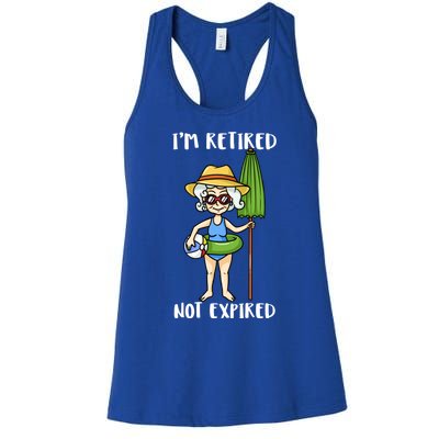 Im Retired Not Expired Retired Grandma Beach Vacation Gift Women's Racerback Tank