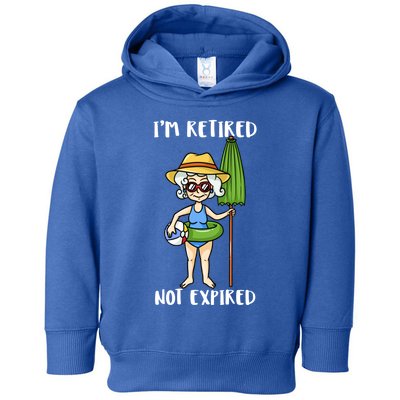 Im Retired Not Expired Retired Grandma Beach Vacation Gift Toddler Hoodie