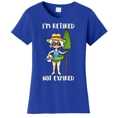 Im Retired Not Expired Retired Grandma Beach Vacation Gift Women's T-Shirt