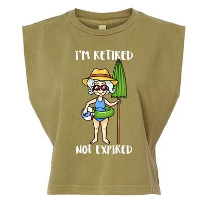 Im Retired Not Expired Retired Grandma Beach Vacation Gift Garment-Dyed Women's Muscle Tee