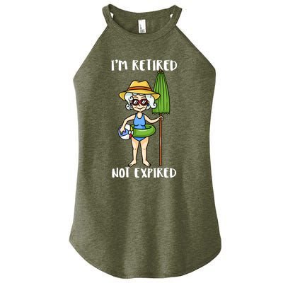 Im Retired Not Expired Retired Grandma Beach Vacation Gift Women's Perfect Tri Rocker Tank